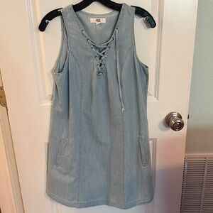 Jack by BB Dakota Sky Blue Lace-Up Dress